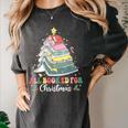 All Booked For Christmas Book Tree Lights Christmas Library Women's Comfort Colors T-Shirt Pepper All Booked For Christmas Book Tree Lights Christmas Library Women's Comfort Colors T-Shirt Pepper