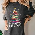 All Booked For Christmas Book Christmas Tree Lights Women's Comfort Colors T-Shirt Pepper