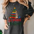 All Booked For Christmas Librarian Reader Xmas Pajama Women's Comfort Colors T-Shirt Pepper