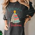 All Booked For Christmas Tree Book Bookish Christmas Women's Comfort Colors T-Shirt Pepper