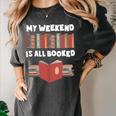 My Weekend Is All Booked Cute Book Reader Teacher Women's Comfort Colors T-Shirt Pepper