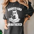 Booked And Unbothered Cat Reading Book Lovers Women's Comfort Colors T-Shirt Pepper Booked And Unbothered Cat Reading Book Lovers Women's Comfort Colors T-Shirt Pepper