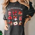 All Booked For Valentine Coquette Bow Girl Women Teacher Women's Comfort Colors T-Shirt Pepper
