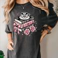 All Booked For Valentine's Coquette Bow Books Teacher Girly Women's Comfort Colors T-Shirt Pepper All Booked For Valentine's Coquette Bow Books Teacher Girly Women's Comfort Colors T-Shirt Pepper