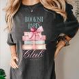 Bookish Babes Club Cute Pink Book Stack With Bow Women's Comfort Colors T-Shirt Pepper Bookish Babes Club Cute Pink Book Stack With Bow Women's Comfort Colors T-Shirt Pepper