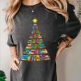 Bookmas Christmas Book Tree Book Lover English Teacher Women's Comfort Colors T-Shirt Pepper
