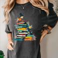 Books Abstract Artist Women Art Painting Books Women's Comfort Colors T-Shirt Pepper