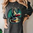 Books Dragon Reading Book Lover Women's Comfort Colors T-Shirt Pepper Books Dragon Reading Book Lover Women's Comfort Colors T-Shirt Pepper