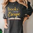 Books Are My Escape Simple Reading Quote Women's Comfort Colors T-Shirt Pepper