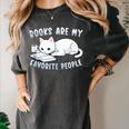 Books Are My Favorite People Cat With Coffee Mug Book Lovers Women's Comfort Colors T-Shirt Pepper Books Are My Favorite People Cat With Coffee Mug Book Lovers Women's Comfort Colors T-Shirt Pepper
