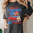 Books Fireworks And Freedom 4th Of July Book Lover Women's Comfort Colors T-Shirt Pepper