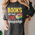 Books Are My Love Language Stack Women's Comfort Colors T-Shirt Pepper