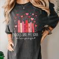Books Are My Love Language Valentine Reads Bookish Club Women's Comfort Colors T-Shirt Pepper