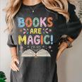 Books Are Magic Whimsical Retro Bookworm Women's Comfort Colors T-Shirt Pepper