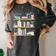 Bookshelves With Books & Plants Premium Women's Comfort Colors T-Shirt Pepper