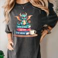 Bookworm Book Dragon Read Books Be Kind Stay Weird Women's Comfort Colors T-Shirt Pepper