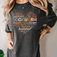 Bookworm Words Heart Book Lover Reader Reading Fun Women's Comfort Colors T-Shirt Pepper