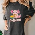 Caffelotl Cute Axolotl Pun Coffee Book Lover Kawaii Humor Women's Comfort Colors T-Shirt Pepper Caffelotl Cute Axolotl Pun Coffee Book Lover Kawaii Humor Women's Comfort Colors T-Shirt Pepper