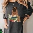 Capybara Glasses Reading Books Capybara Nerd Bookworm Women's Comfort Colors T-Shirt Pepper