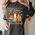 Cat Fall In Love With Reading Book Lover Autumn Women's Comfort Colors T-Shirt Pepper