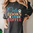 Cats Books And Coffee Women's Comfort Colors T-Shirt Pepper