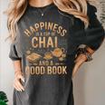 Chai And A Good Book Lover Reading Chai Tea Chai Latte Women's Comfort Colors T-Shirt Pepper Chai And A Good Book Lover Reading Chai Tea Chai Latte Women's Comfort Colors T-Shirt Pepper