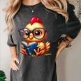 Chicken Reading a Book Farm Animal Chick Women's Comfort Colors T-Shirt Pepper Chicken Reading a Book Farm Animal Chick Women's Comfort Colors T-Shirt Pepper