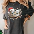 Christmas Book Festive Holiday Xmas Women's Comfort Colors T-Shirt Pepper