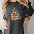 Christmas Book Reading Reader Xmas Bibliophile -Adult Christmas Tree Book Modern Women's Comfort Colors T-Shirt Pepper Christmas Book Reading Reader Xmas Bibliophile -Adult Christmas Tree Book Modern Women's Comfort Colors T-Shirt Pepper
