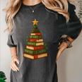 Christmas Book Tree Bookshelf Holiday For Readers Librarians Women's Comfort Colors T-Shirt Pepper Christmas Book Tree Bookshelf Holiday For Readers Librarians Women's Comfort Colors T-Shirt Pepper