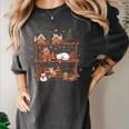 Christmas Cats Bookshelf Gingerbread Women's Comfort Colors T-Shirt Pepper Christmas Cats Bookshelf Gingerbread Women's Comfort Colors T-Shirt Pepper
