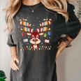 Christmas Librarian Reindeer Matching Book Lover Women's Comfort Colors T-Shirt Pepper