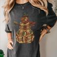 Christmas Snowman Made Of Books Holiday Reading Xmas Women's Comfort Colors T-Shirt Pepper
