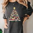 Christmas Tree Books Book Reading Bookworm Women's Comfort Colors T-Shirt Pepper