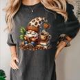 Coffee And Book Reading Accessories For Book Lovers Gnome Women's Comfort Colors T-Shirt Pepper Coffee And Book Reading Accessories For Book Lovers Gnome Women's Comfort Colors T-Shirt Pepper