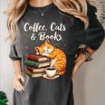 Coffee Cats & Books Lover For Women & Girls Coffee Women's Comfort Colors T-Shirt Pepper