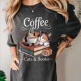 Coffee Cats And Books Cozy Calico Reader Love Cute Cat Women's Comfort Colors T-Shirt Pepper Coffee Cats And Books Cozy Calico Reader Love Cute Cat Women's Comfort Colors T-Shirt Pepper