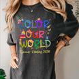 Color Our World Summer Reading 2025 Boho Wildflower Book Women's Comfort Colors T-Shirt Pepper