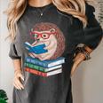 Cool Hedgehog Book Nerd Readers Women's Comfort Colors T-Shirt Pepper Cool Hedgehog Book Nerd Readers Women's Comfort Colors T-Shirt Pepper