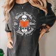 Cool Read Books Be Kind Stay Weird Skeleton Reading Women's Comfort Colors T-Shirt Pepper