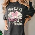 Coquette 100 Days Of Bows Books Reading 100th Day Of School Women's Comfort Colors T-Shirt Pepper