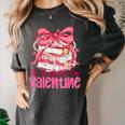 Coquette Bow All Booked For Valentine Book Lover Bookish Women's Comfort Colors T-Shirt Pepper