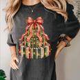 Coquette Christmas Book Tree Xmas Lights Librarian Teacher Women's Comfort Colors T-Shirt Pepper Coquette Christmas Book Tree Xmas Lights Librarian Teacher Women's Comfort Colors T-Shirt Pepper