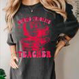 Cupid's Favorite Teacher Valentines Day Heart Book Lover Women's Comfort Colors T-Shirt Pepper