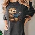 Cute Book Sea Otter Women's Comfort Colors T-Shirt Pepper