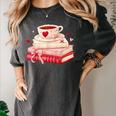 Cute Books And Coffee Crochet Valentines Day Tee For Couples Women's Comfort Colors T-Shirt Pepper