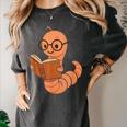 Cute Bookworm Worm Reading Book Glasses Nerdy Women's Comfort Colors T-Shirt Pepper Cute Bookworm Worm Reading Book Glasses Nerdy Women's Comfort Colors T-Shirt Pepper