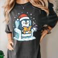 Cute Christmas Penguin Reading Book Cozy Winter Holiday Art Women's Comfort Colors T-Shirt Pepper Cute Christmas Penguin Reading Book Cozy Winter Holiday Art Women's Comfort Colors T-Shirt Pepper