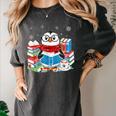 Cute Christmas A Penguin Reading Book Snowflake Hot Teacher Women's Comfort Colors T-Shirt Pepper Cute Christmas A Penguin Reading Book Snowflake Hot Teacher Women's Comfort Colors T-Shirt Pepper