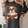 Cute Dog Boxer Reading Book Women's Comfort Colors T-Shirt Pepper